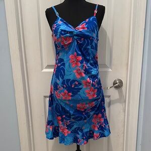 SHEIN Blue and Pink Floral Dress